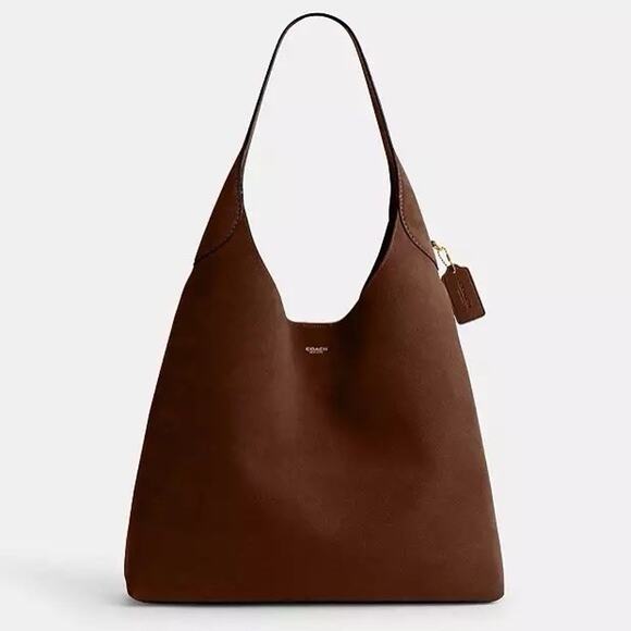 NWT Coach CW636 Suede Brooklyn 39 Shoulder Bag Brass/Warm Brown Color - Picture 6 of 13